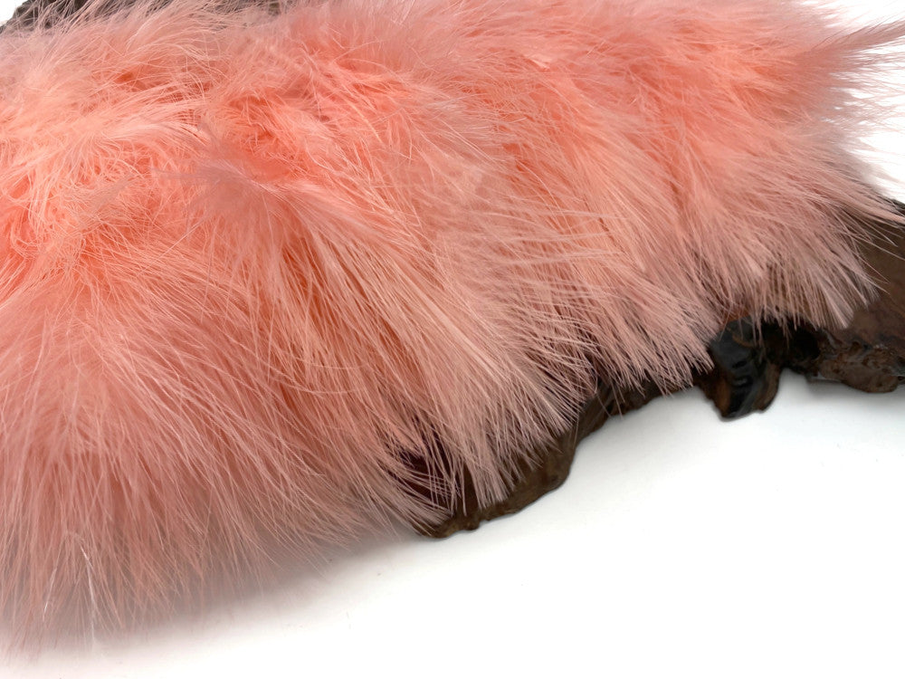 1 Yard - Peach Pink Marabou Turkey Fluff Feather Fringe Trim