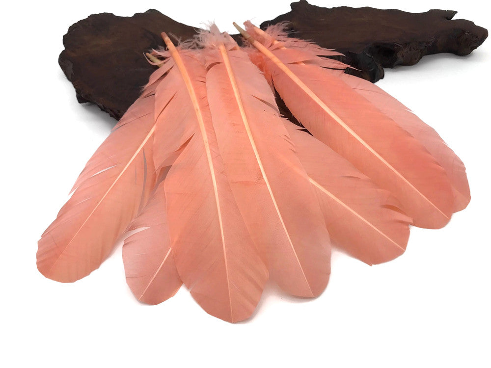 1 Lb. - Peach Turkey Tom Rounds Secondary Wing Quill Wholesale Feathers (Bulk)