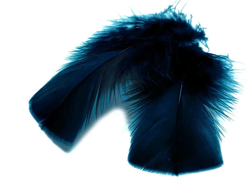 Deep teal blue decorative feathers for crafts and fashion DIY supplies