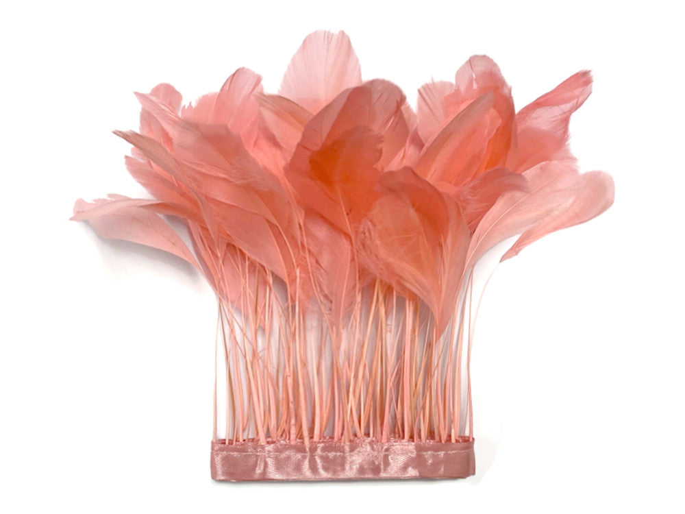 1 Dozen - Pink Blush Stripped Rooster Coque Tail Feathers