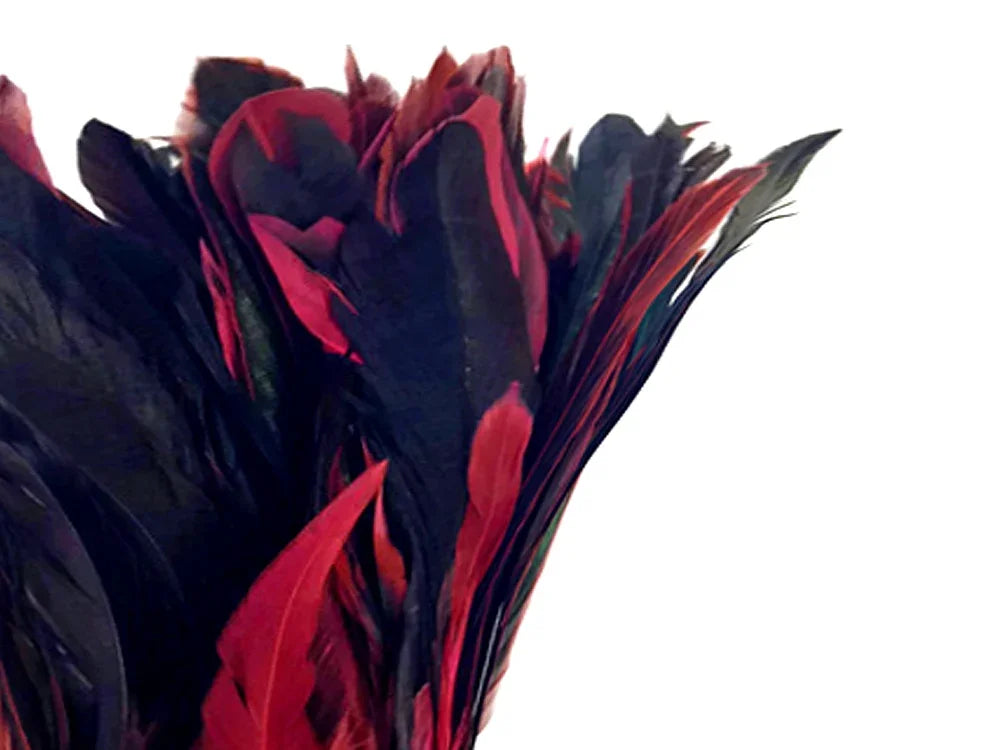 1/2 Yard - 8-10" Pink Half Bronze Natural Dyed Coque Tail Strung Wholesale Feathers (Bulk)