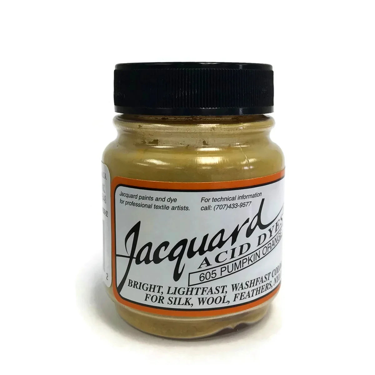 Jacquard Acid Dye in Pumpkin Orange for silk, wool, and feathers.