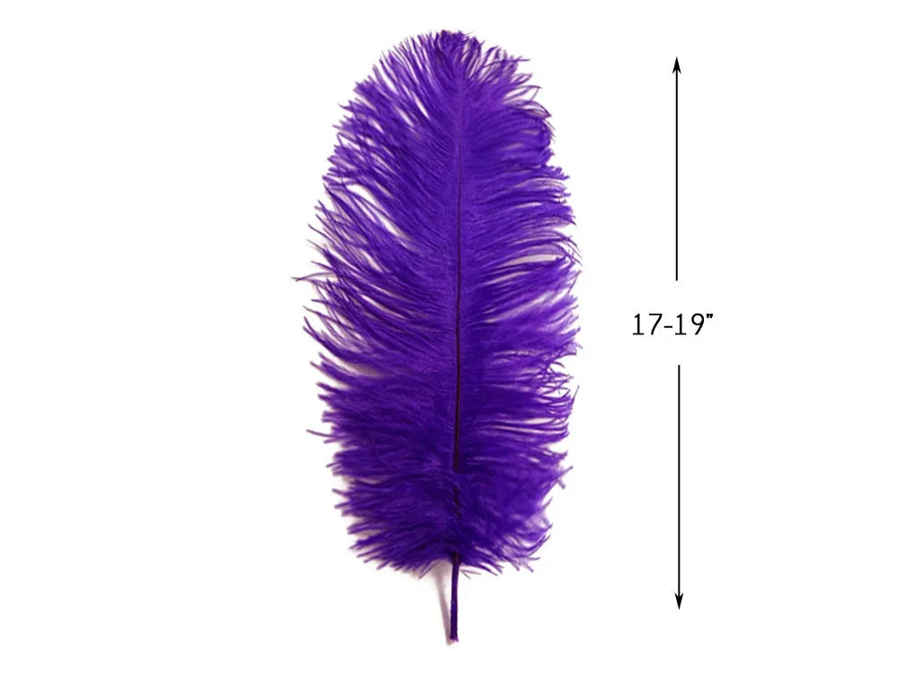 Vibrant purple ostrich feather for crafts and fashion, 17-19 inches long