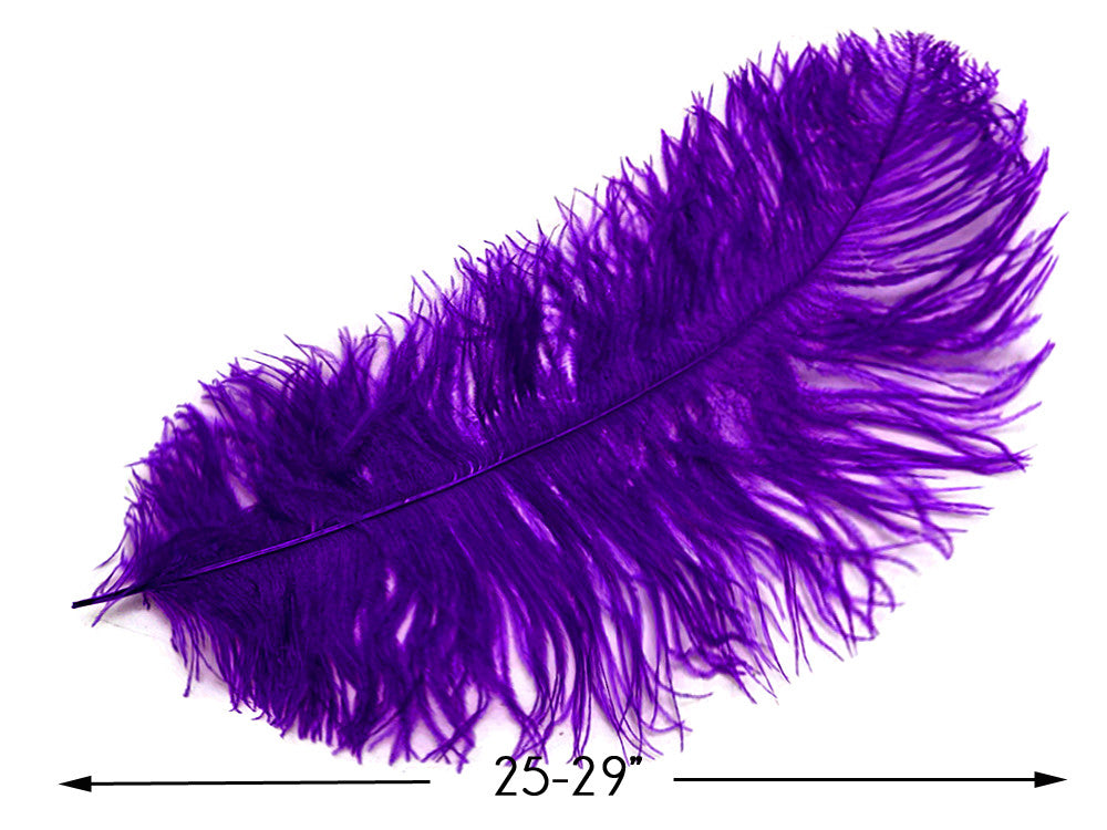 1/2 Lb. - 25-29" Purple Large Ostrich Wing Plume Wholesale Feathers (Bulk)