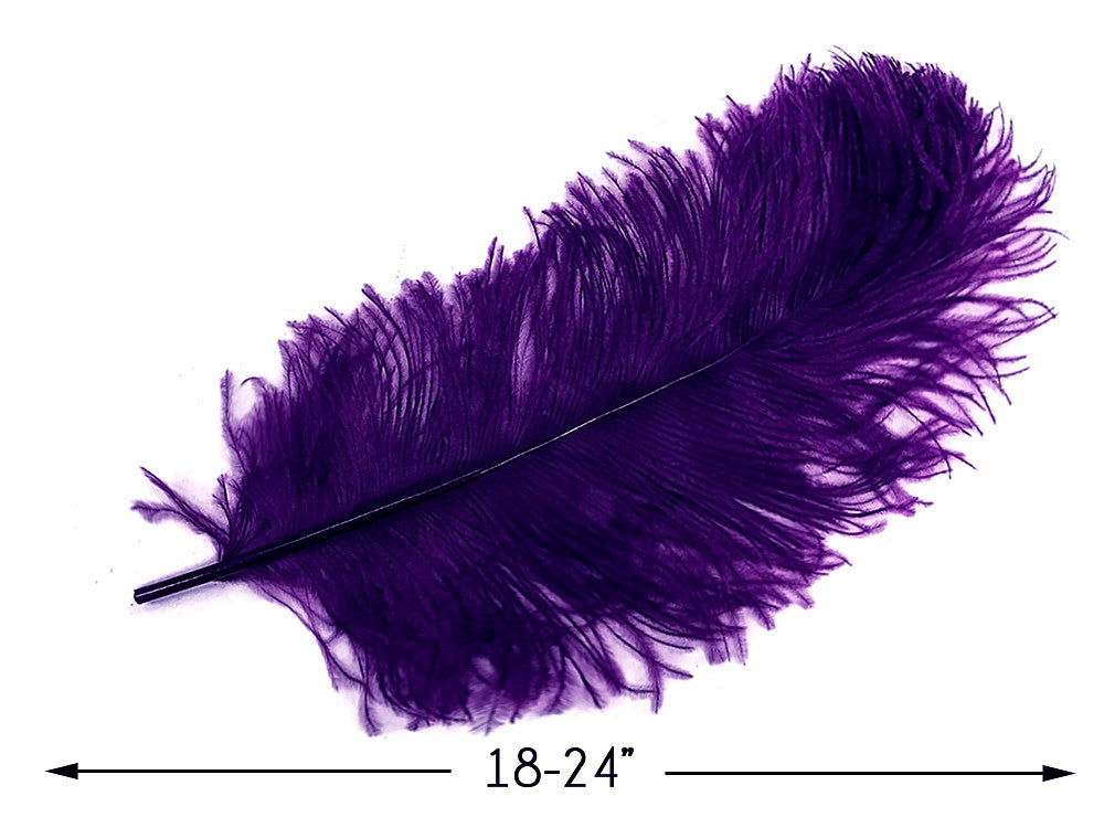 1/2 Lb. - 18-24" Purple Large Ostrich Wing Plume Wholesale Feathers (Bulk)