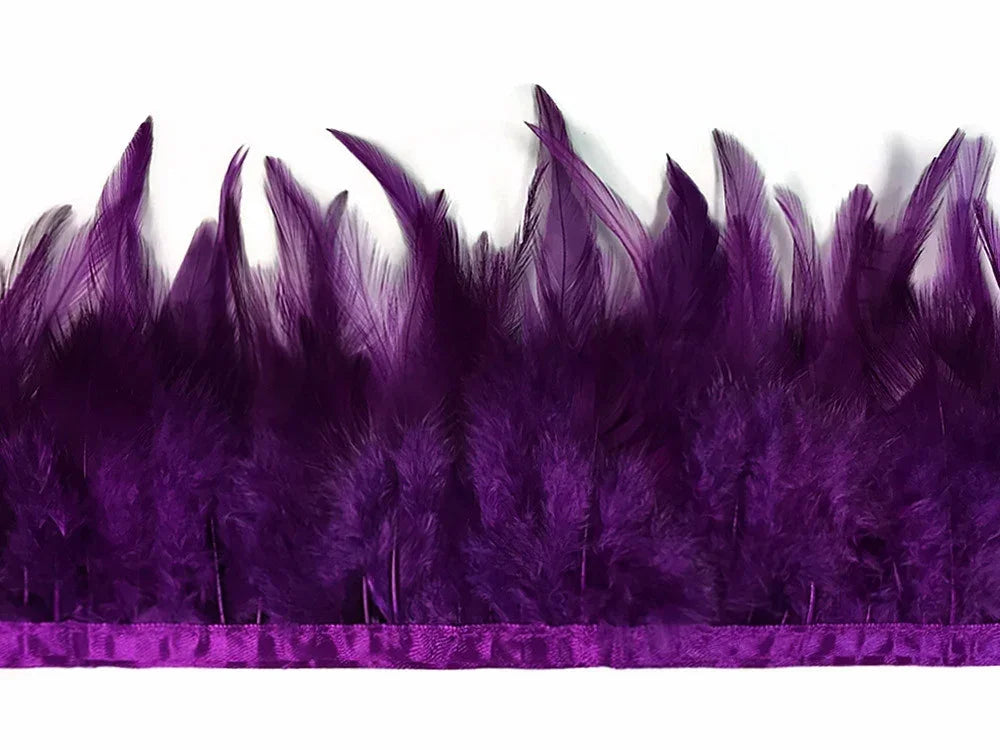 Vibrant purple feather trim for fashion crafts and DIY décor accessories.