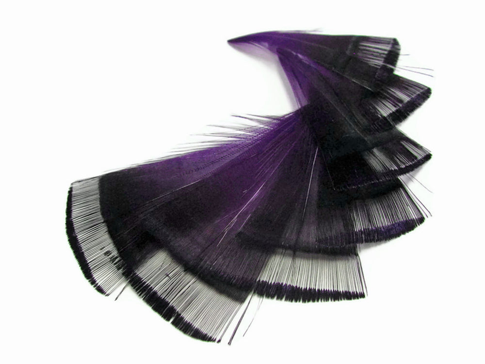1 Dozen - Purple Dyed Golden Pheasant Tippet Neck Plumage Feather