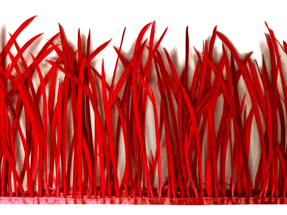 1 Yard - Red Goose Biots Stripped Wing Wholesale Feather Trim