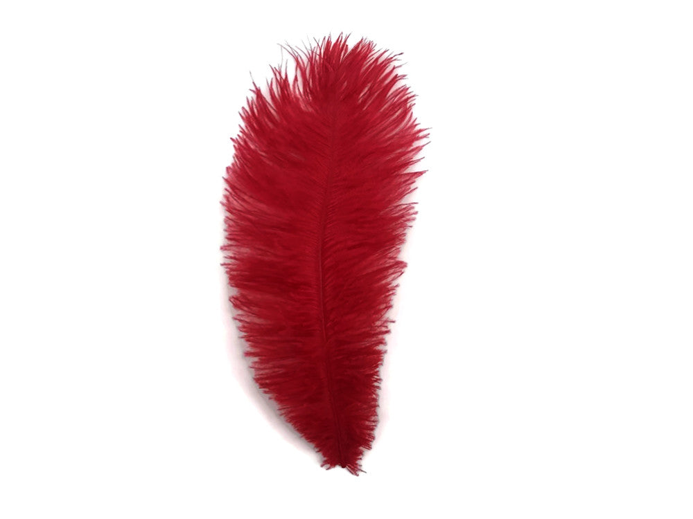 10 Pieces - 19-24" Red Ostrich Dyed Drabs Body Feathers