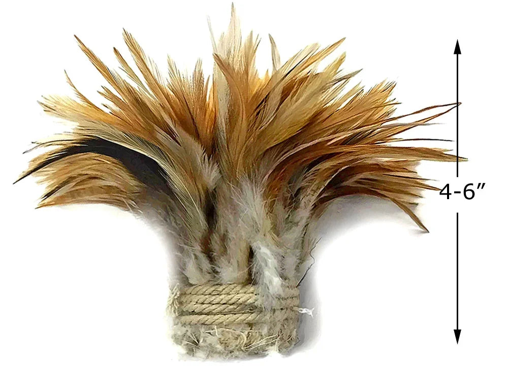 Brown and tan natural feathers tassel for DIY crafts and fashion decor, 4-6 inches.