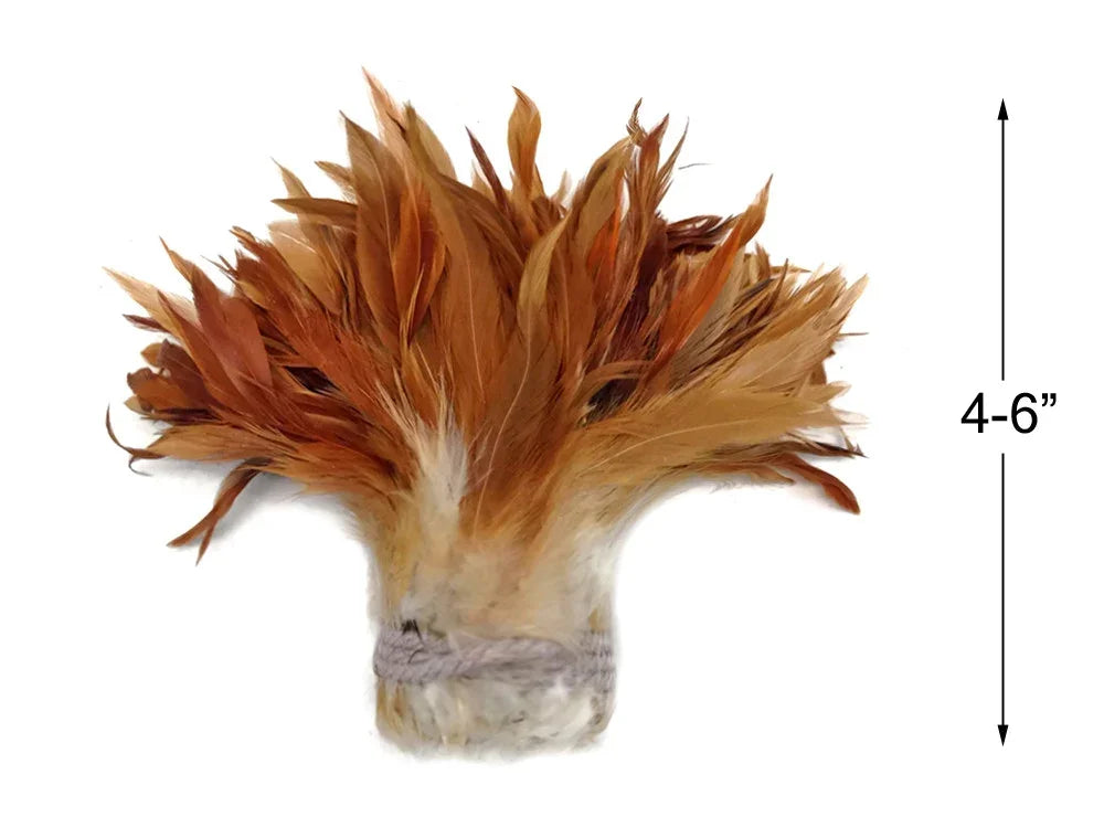 4-6 inch bundle of natural brown and tan feathers for crafts and DIY decor.