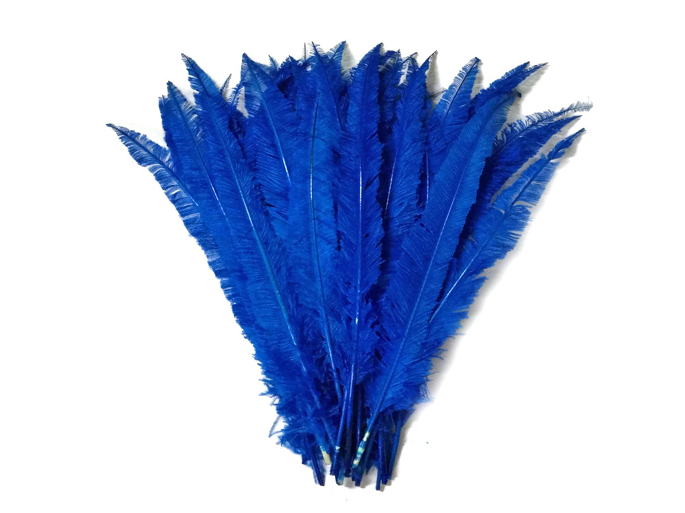 5 Pieces - Royal Blue Long Ostrich Nandu Trimmed Feathers