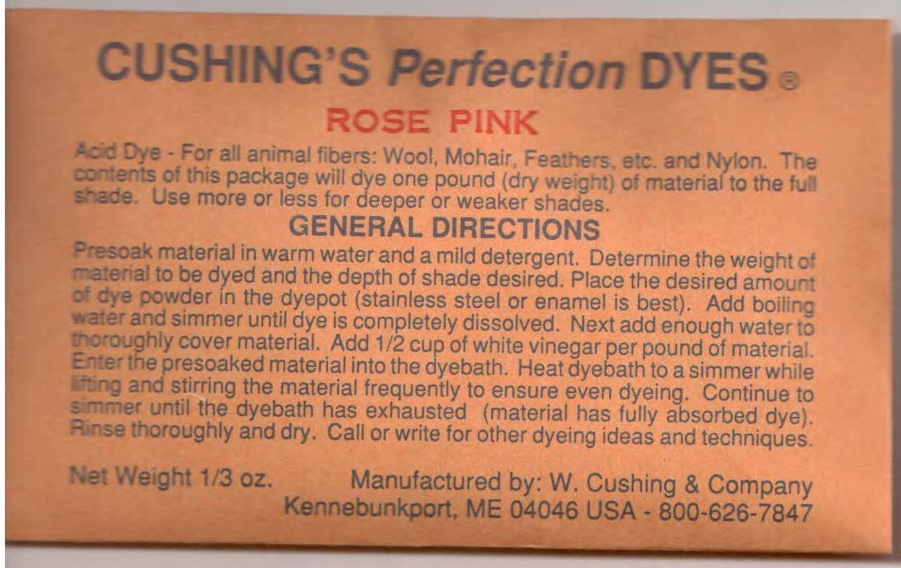 Rose Pink Cushing Acid Dye