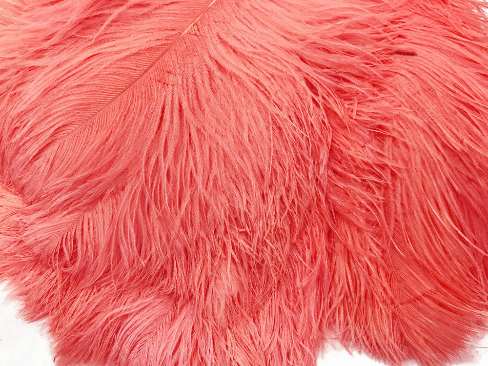 10 Pieces - 12-16" Rose Pink Dyed Ostrich Tail Fancy Feathers