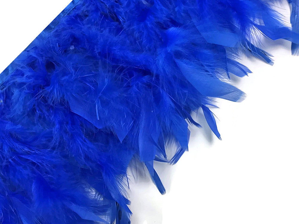 1 Yard - Royal Blue Chandelle Turkey Fluffy Feather Trim