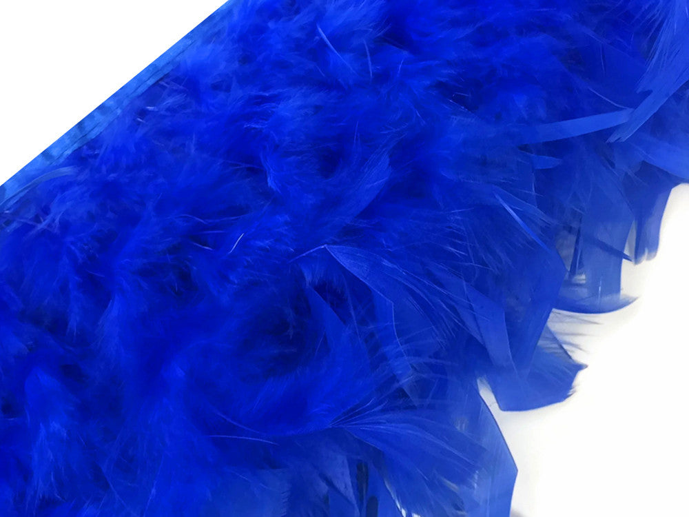 1 Yard - Royal Blue Chandelle Turkey Fluffy Feather Trim