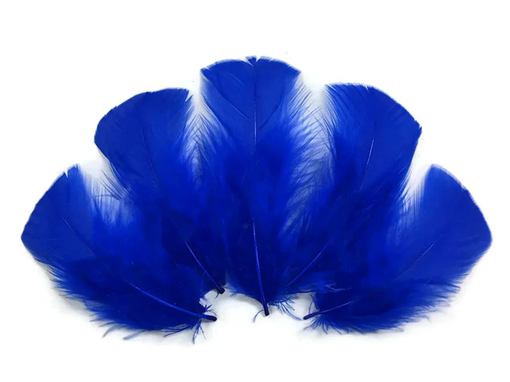 Vibrant cobalt blue feathers for DIY crafts and fashion decor