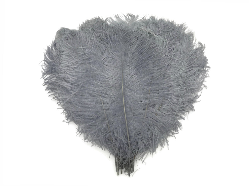 1/2 Lb - 12-16" Silver Gray Ostrich Tail Wholesale Fancy Feathers (Bulk)