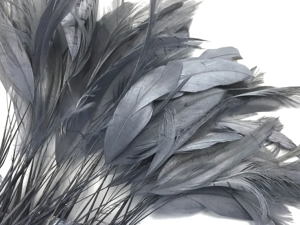 Elegant grey feathers for crafts and fashion DIY supplies.