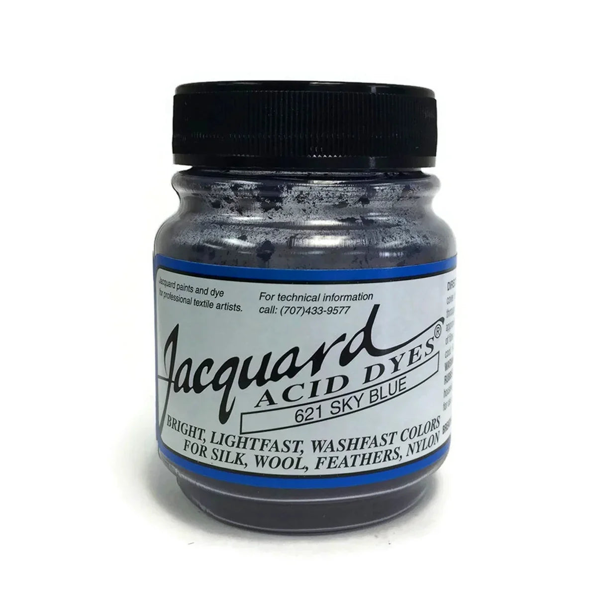 Jacquard Acid Dyes 621 Sky Blue for silk, wool, feathers, and nylon.