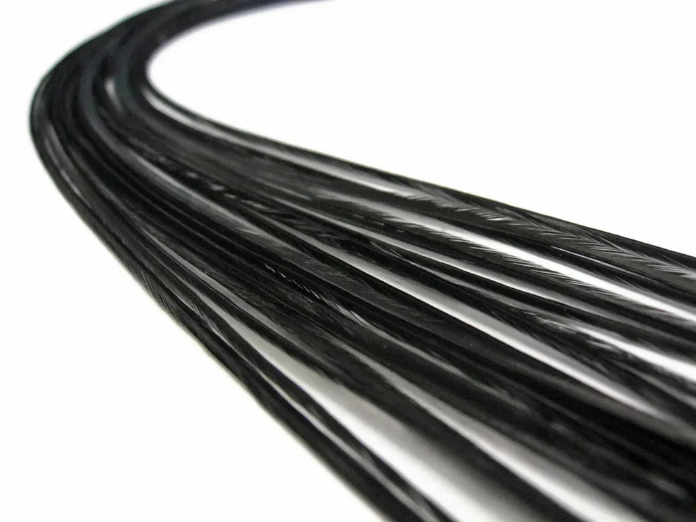 Long, sleek black feathers for fashion and DIY craft supplies.