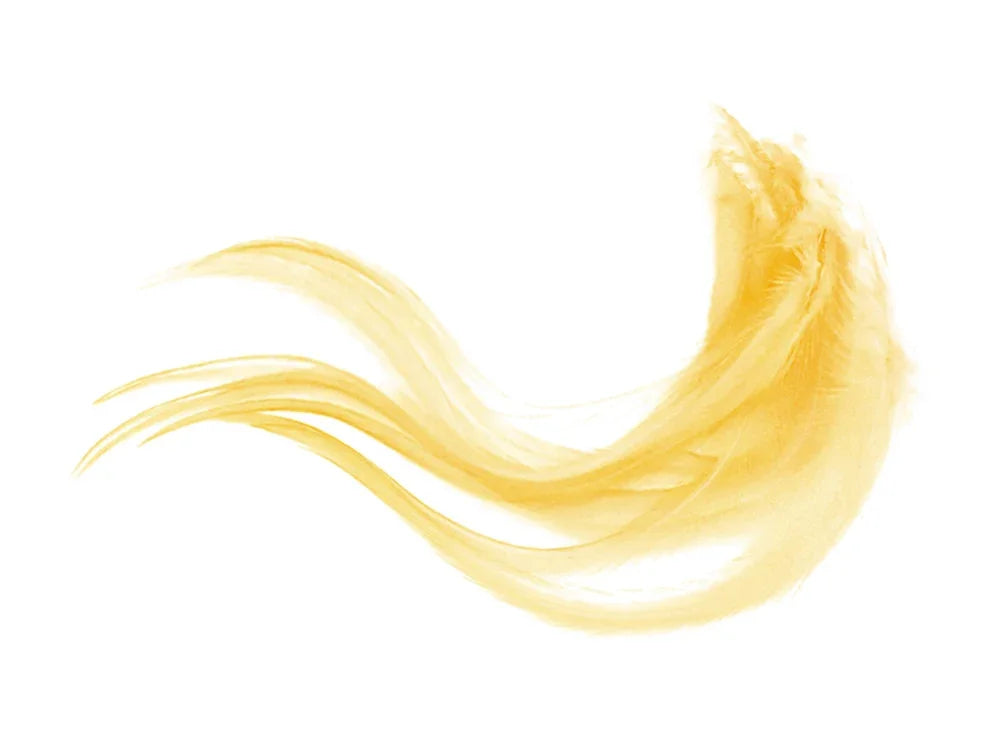 Soft yellow decorative feather for crafts and fashion DIY projects