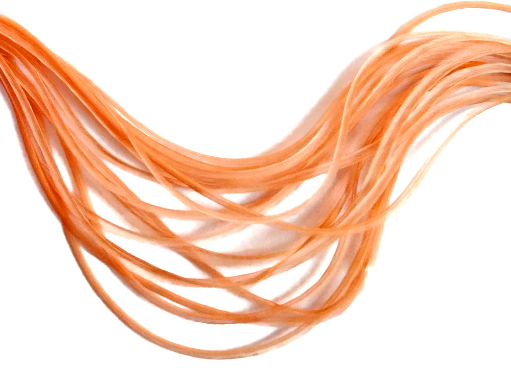 6 Pieces - XL Solid Cantaloupe Whiting Farm Rooster Hair Extension Feathers 11" and Up