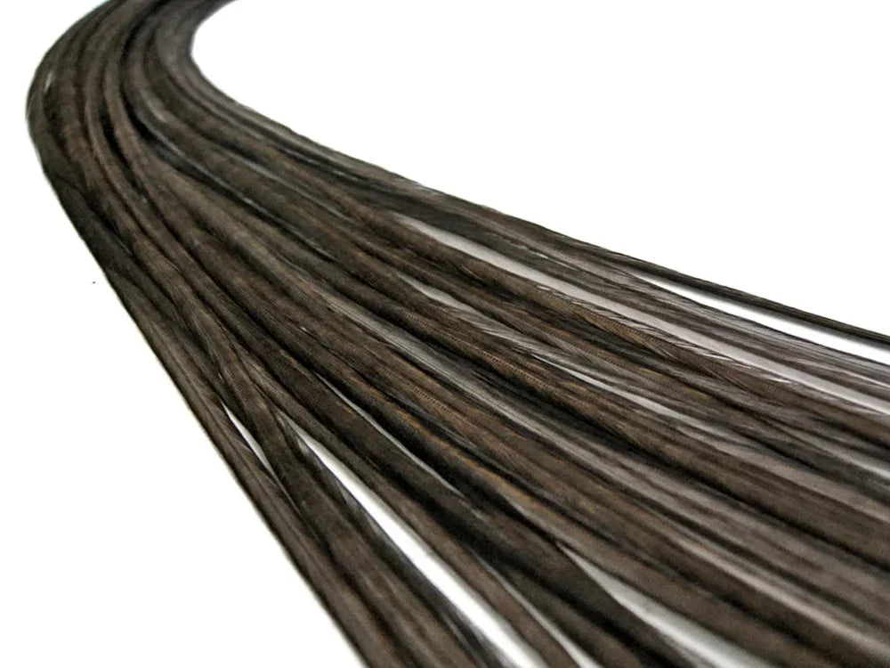 Long, dark brown natural feathers for fashion and DIY craft projects.