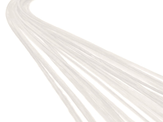 10 Pieces - Solid Ivory Thin Long Whiting Farm Rooster Hair Extension Feathers