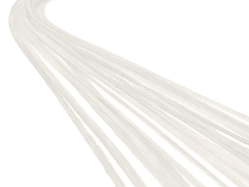 Long, elegant white feathers for DIY crafts and fashion accessories on a white background.