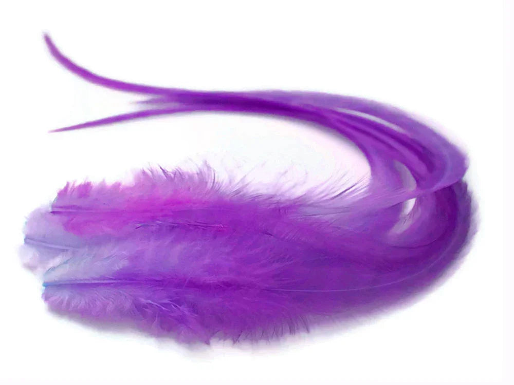 Vibrant purple craft feathers for DIY fashion and decor accessories.