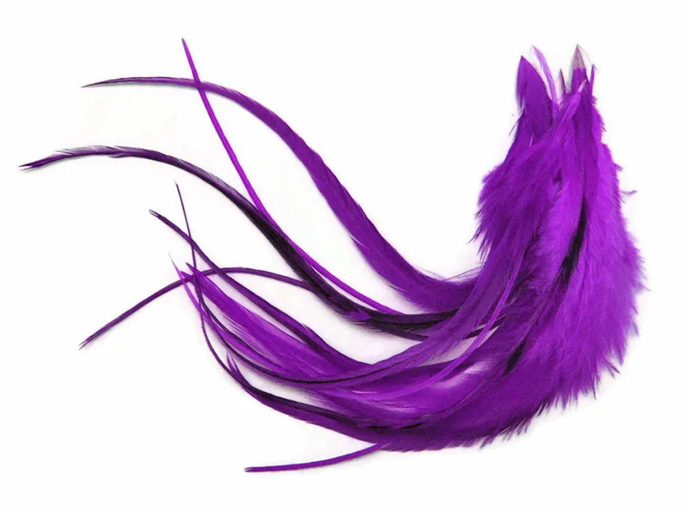 Vibrant purple feathers for DIY crafts, fashion accessories, and creative décor.