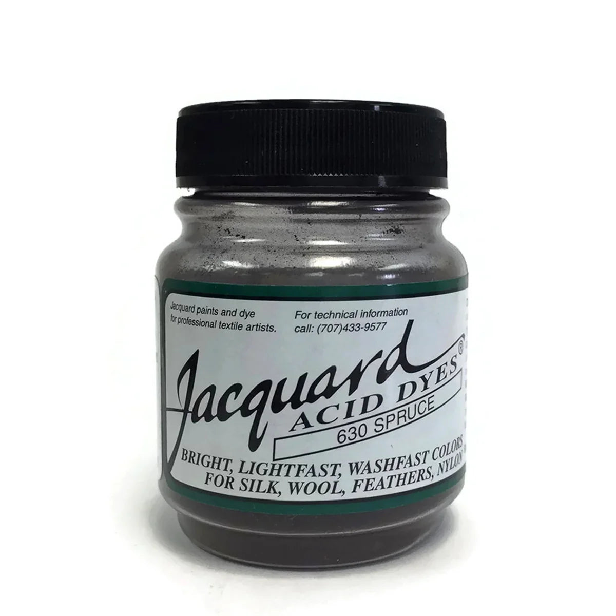 Jacquard Acid Dyes 630 Spruce for silk, wool, feathers, and nylon.