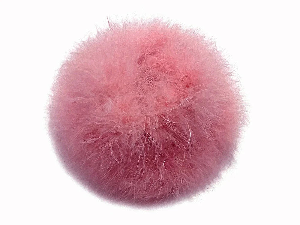 Fluffy pink feather pom pom for DIY crafts and fashion accessories