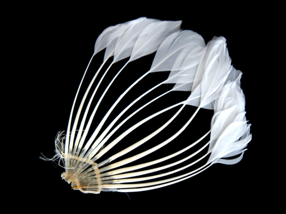 1 Piece - Bleached White Stripped Duck Cochette Center Fan Feather Pad