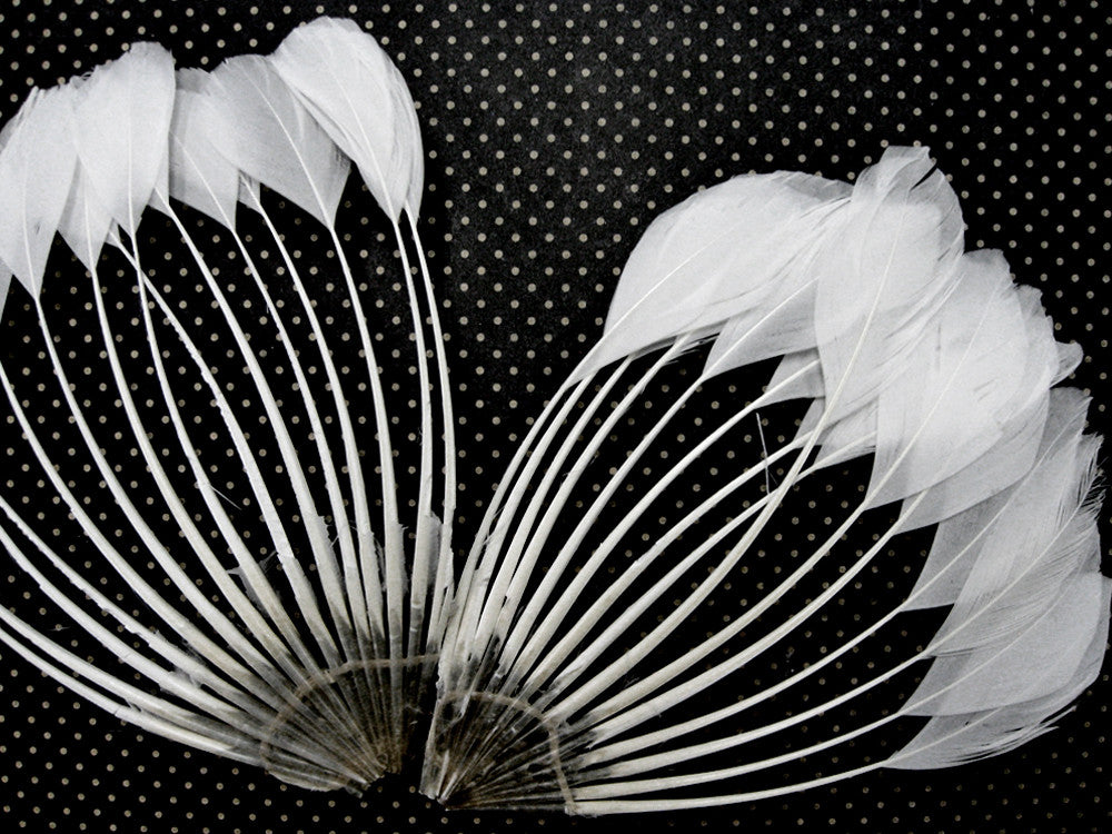 1 Piece - Bleached White Stripped Duck Cochette Center Fan Feather Pad