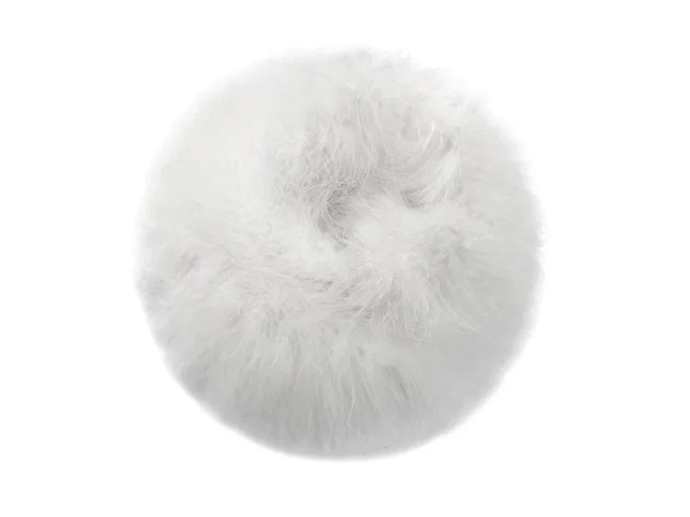 Fluffy white feather trim circle for DIY crafts and fashion accessories