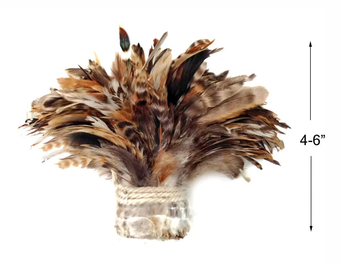 Natural brown and tan mixed feather plume, 4-6 inches long for DIY crafts and fashion.