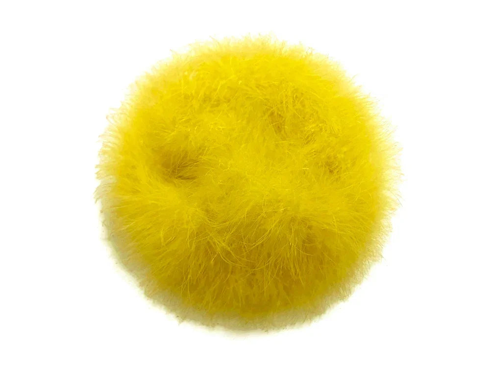 Fluffy bright yellow faux fur pom pom for DIY crafts and fashion accessories