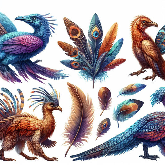 We ask AI to create images for prehistoric feathers