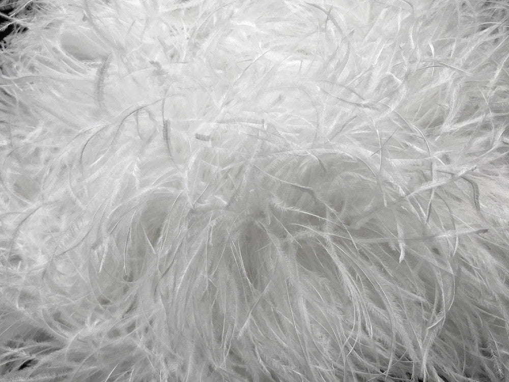 2 Yards - 10 Plys White Ostrich Extra Large Heavyweight Feather Boa