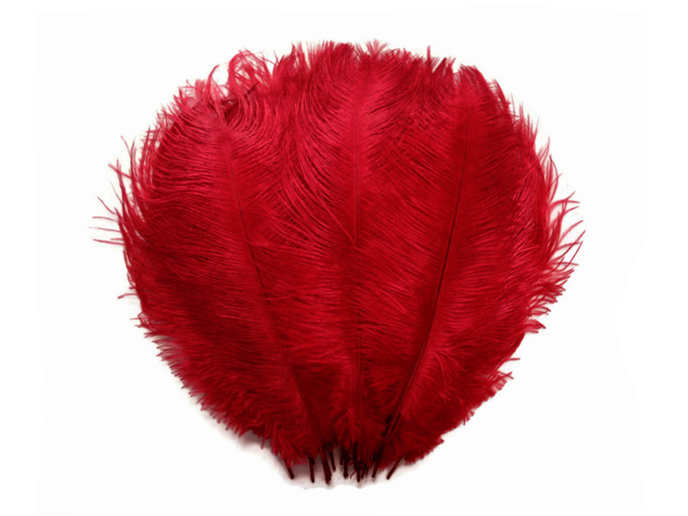 1/2 Lb. - 19-24" Red Ostrich Extra Long Drab Wholesale Feathers (Bulk)