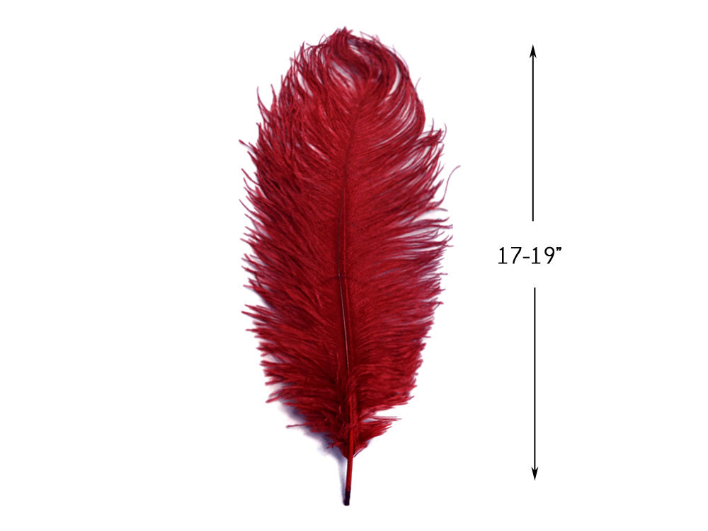 1/2 Lb - 17-19" Burgundy Ostrich Large Drab Wholesale Feathers (Bulk)