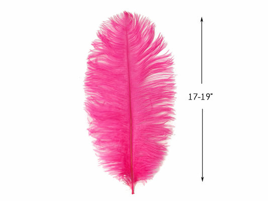 10 Pieces - 17-19" Hot Pink Large Bleached & Dyed Ostrich Drabs Body Feathers