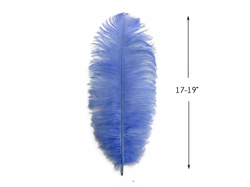 1/2 Lb - 17-19" Light Blue Ostrich Large Drab Wholesale Feathers (Bulk)