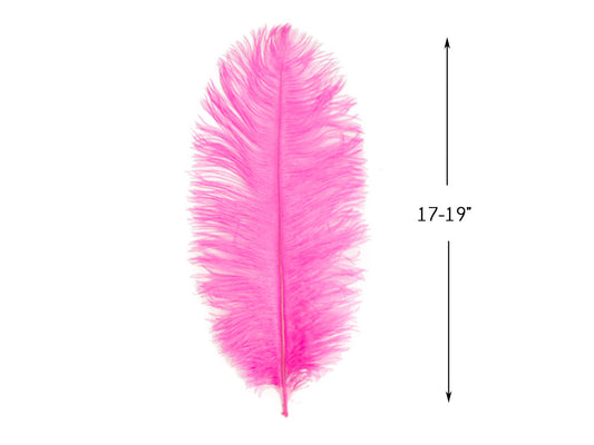 10 Pieces - 17-19" Candy Pink Large Bleached & Dyed Ostrich Drabs Body Feathers