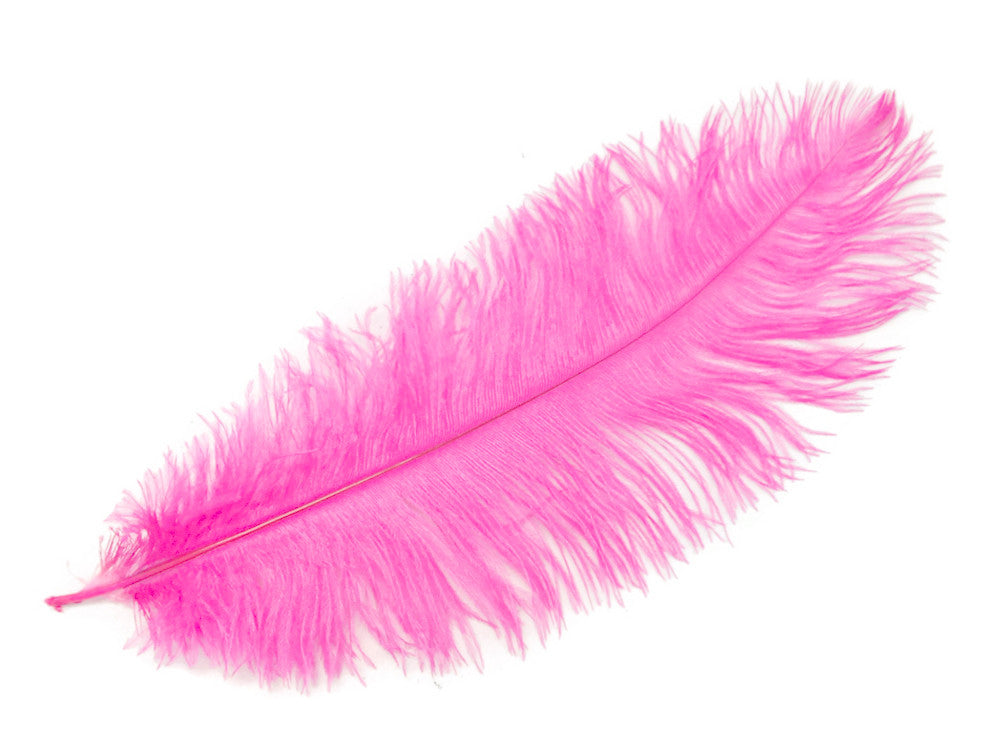 10 Pieces - 14-17" Pink Ostrich Dyed Drab Body Feathers