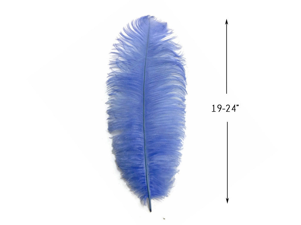 1/2 Lb. - 19-24" Light Blue Ostrich Extra Long Drab Wholesale Feathers (Bulk)