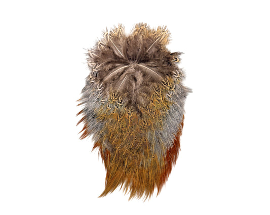 1 Piece - Grade #2 Natural Ringneck Pheasant Complete Rump Patch Feather Pelt