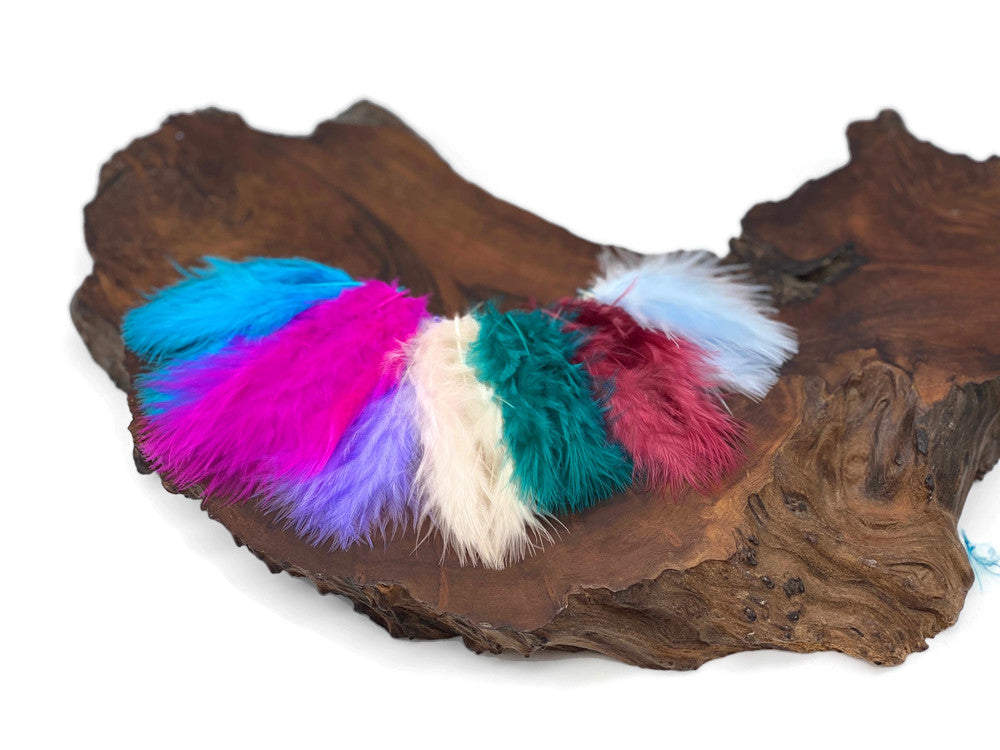 1 Pack - Peacock Green Turkey Marabou Short Down Fluff Loose Feathers 0.10 Oz.